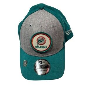 Miami Dolphins Throwback Flex-Fit Hat~ Aqua/grey New Era 39thirty Size L/XL New
